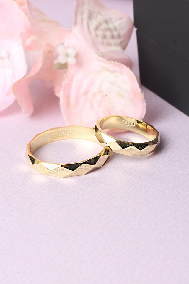 Alyans Kesme Gümüş Yüzük Nişan Düğün Yüzüğü 925 Ayar Gümüş Alyans 5 mm Alyans Gümüş Yüzük