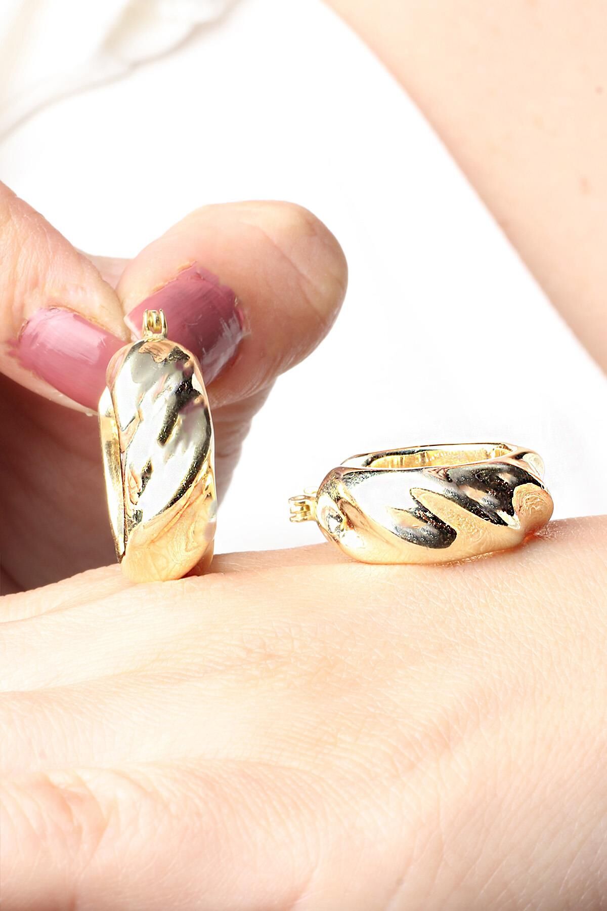 Halka Küpe Yuvarlak Halat 925 Ayar Gümüş Küpe