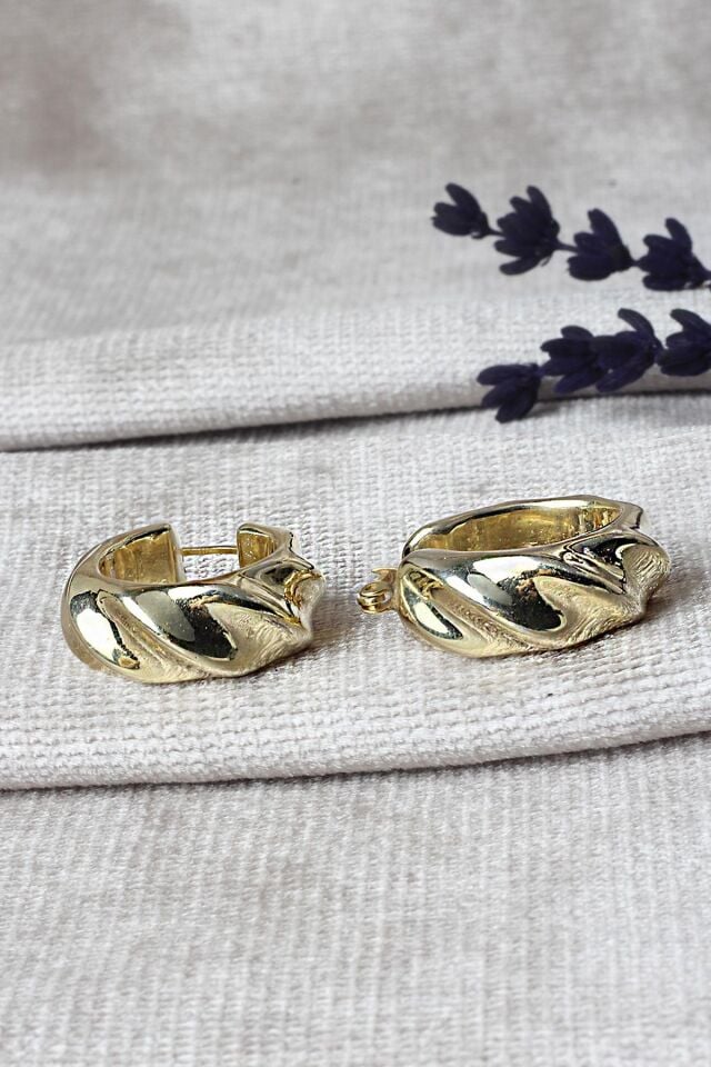 Halka Küpe Yuvarlak Halat 925 Ayar Gümüş Küpe