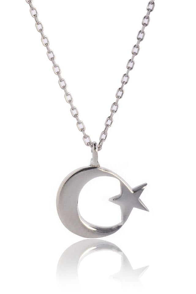 Ay Yıldız Kolye - Gümüş Rengi