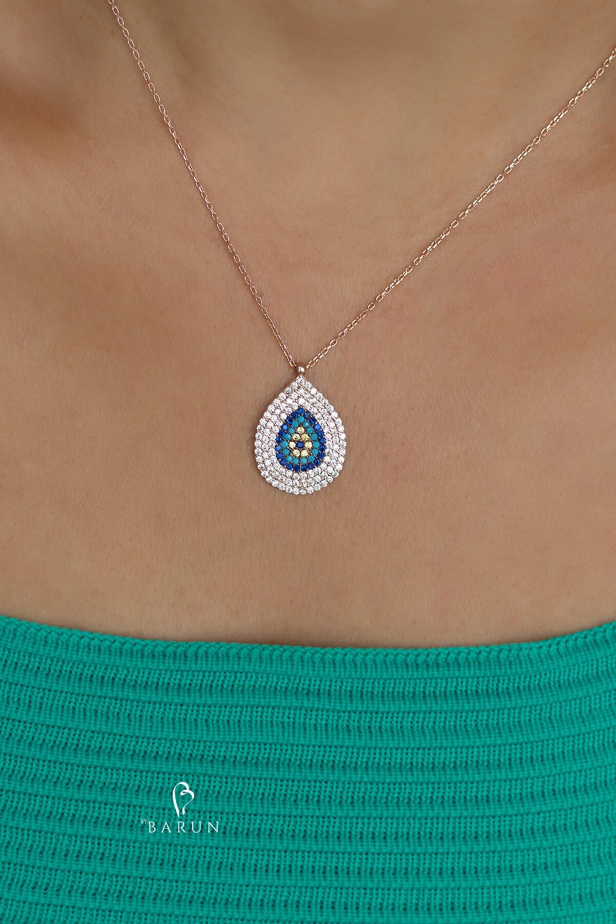 Damla Nazar Boncuklu Kolye - Rose