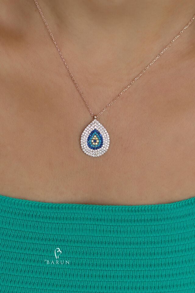 Damla Nazar Boncuklu Kolye - Rose