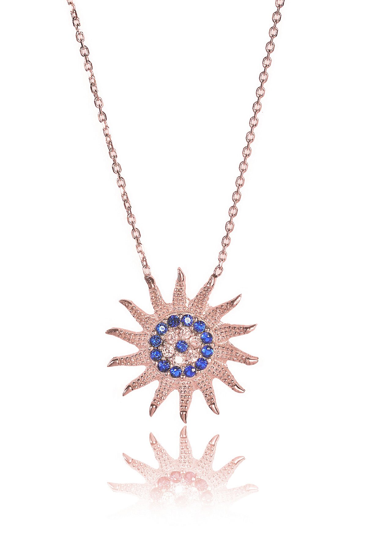 Güneş Nazar Boncuklu Kolye - Rose