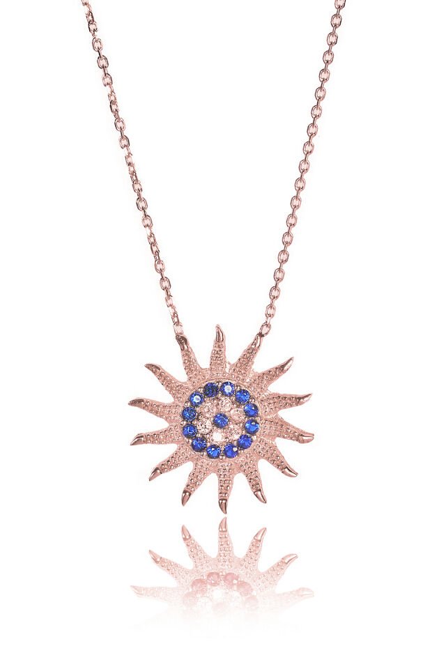 Güneş Nazar Boncuklu Kolye - Rose