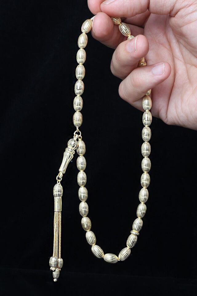 Tesbih Erkek Oval Silver Beyaz Bilek Boyu Gümüş 925 Ayar Tesbih