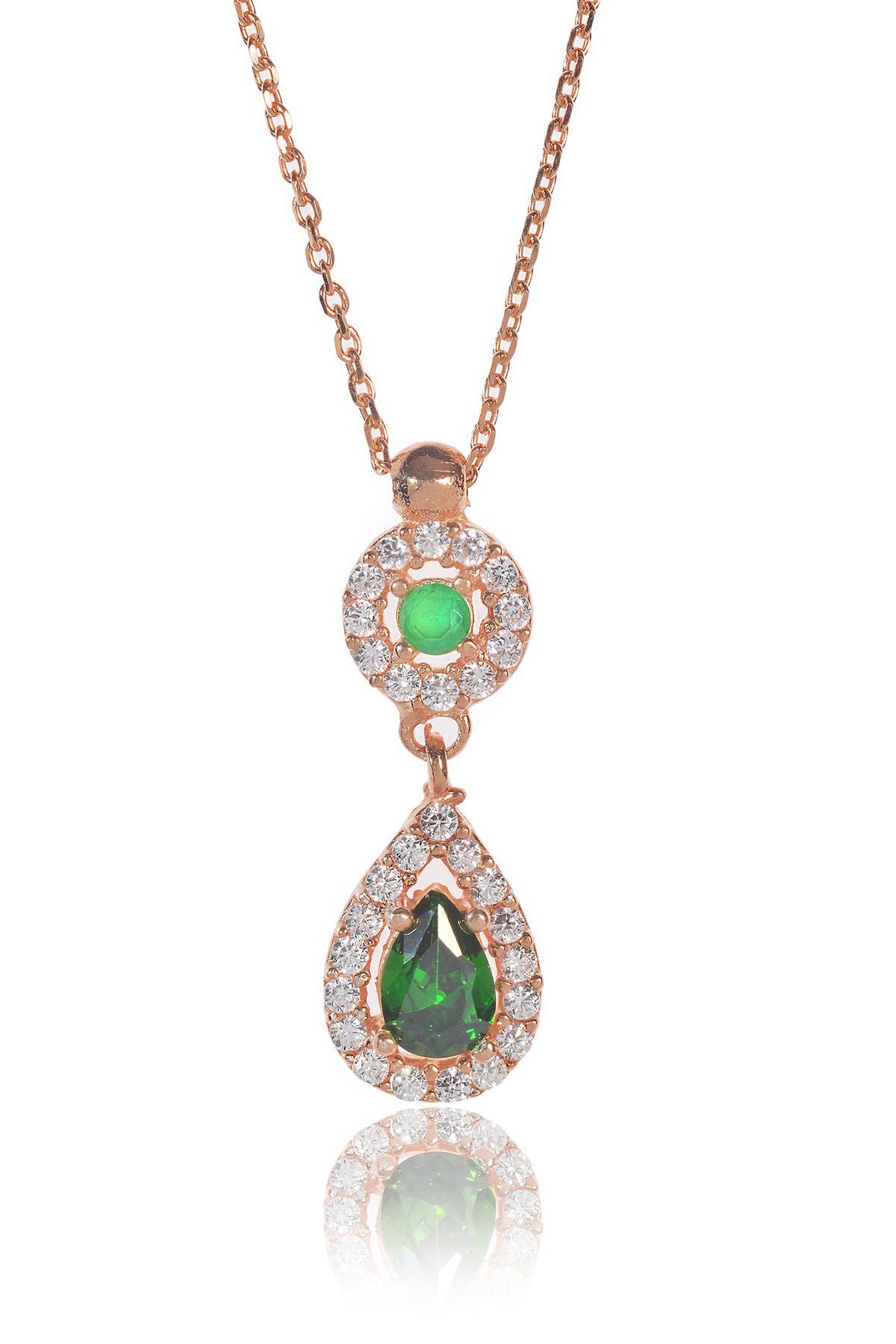 Küçük Zümrütlü Kolye - Rose