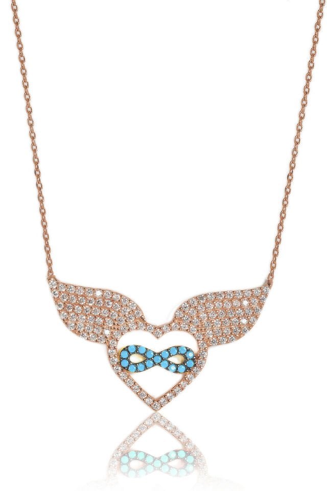 Kalpli Kanat Kolye - Rose