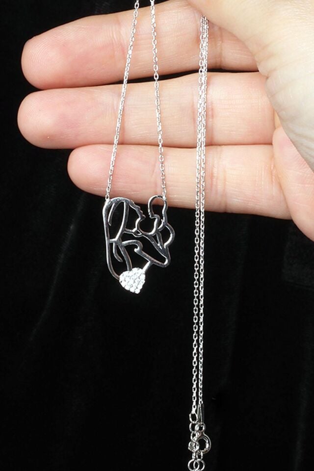 Anne Bebek Kolye Zirkon Taşlı 925 Ayar Gümüş Kolye