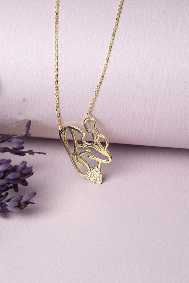 Anne Bebek Kolye Zirkon Taşlı 925 Ayar Gümüş Kolye