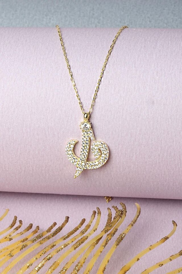 Elif Vav Kolye Zirkon Taşlı 925 Ayar Gümüş Kolye