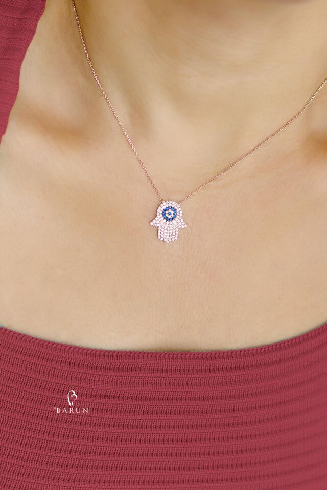 Fatma'nın Eli Nazar Göz Kolye - Rose