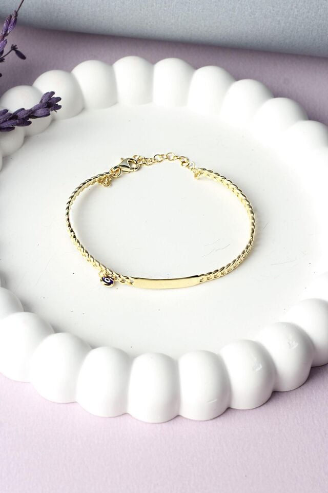 Nazar Boncuklu Bileklik Kelepçe 925 Ayar Gümüş Silver Zincirli Bileklik