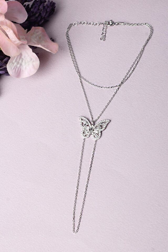 Şahmeran El Zinciri Kelebek Model Baget Zirkon Taşlı 925 Ayar Şahmeran