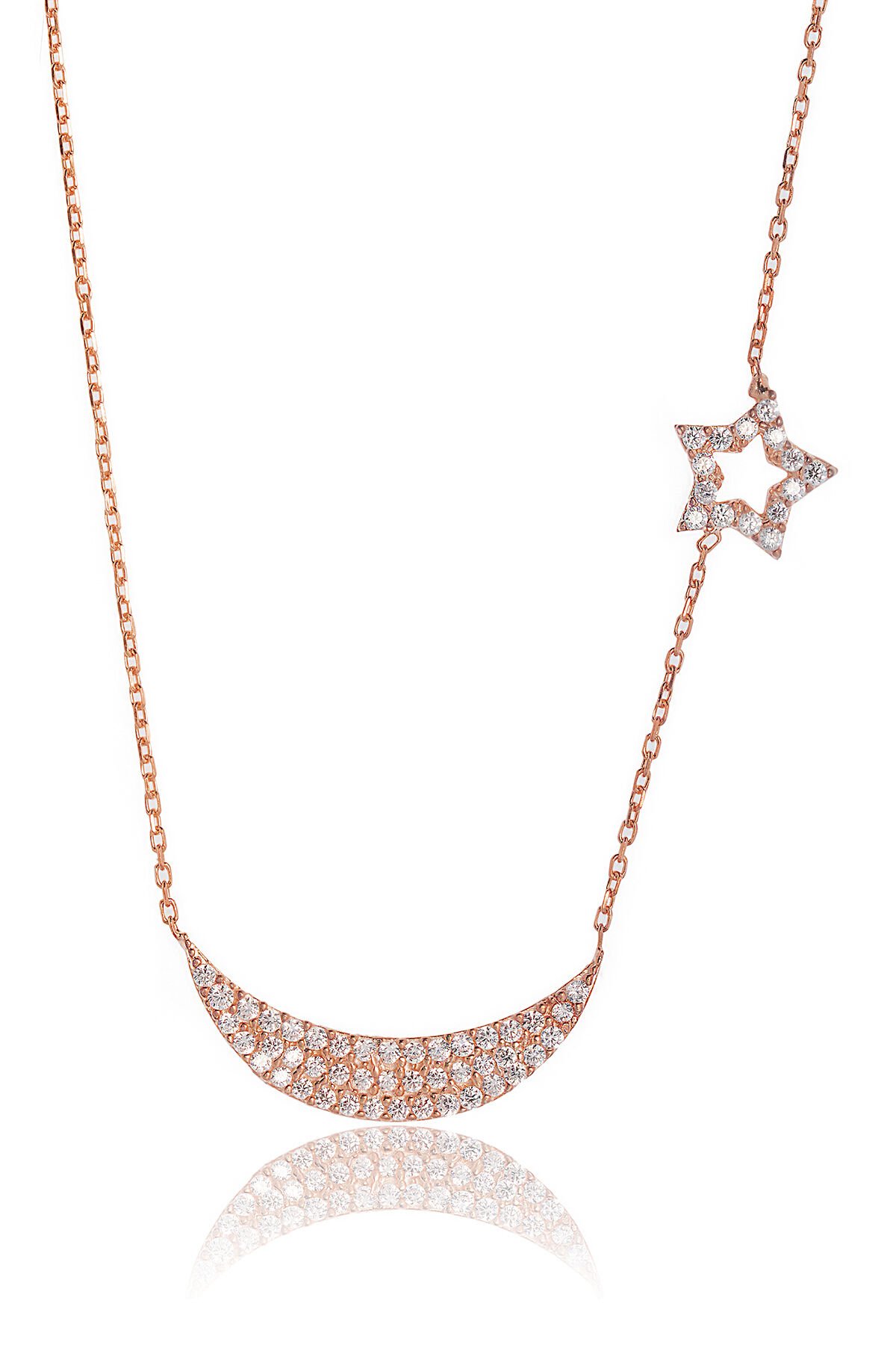 Hilalli Yıldız Kolye - Rose