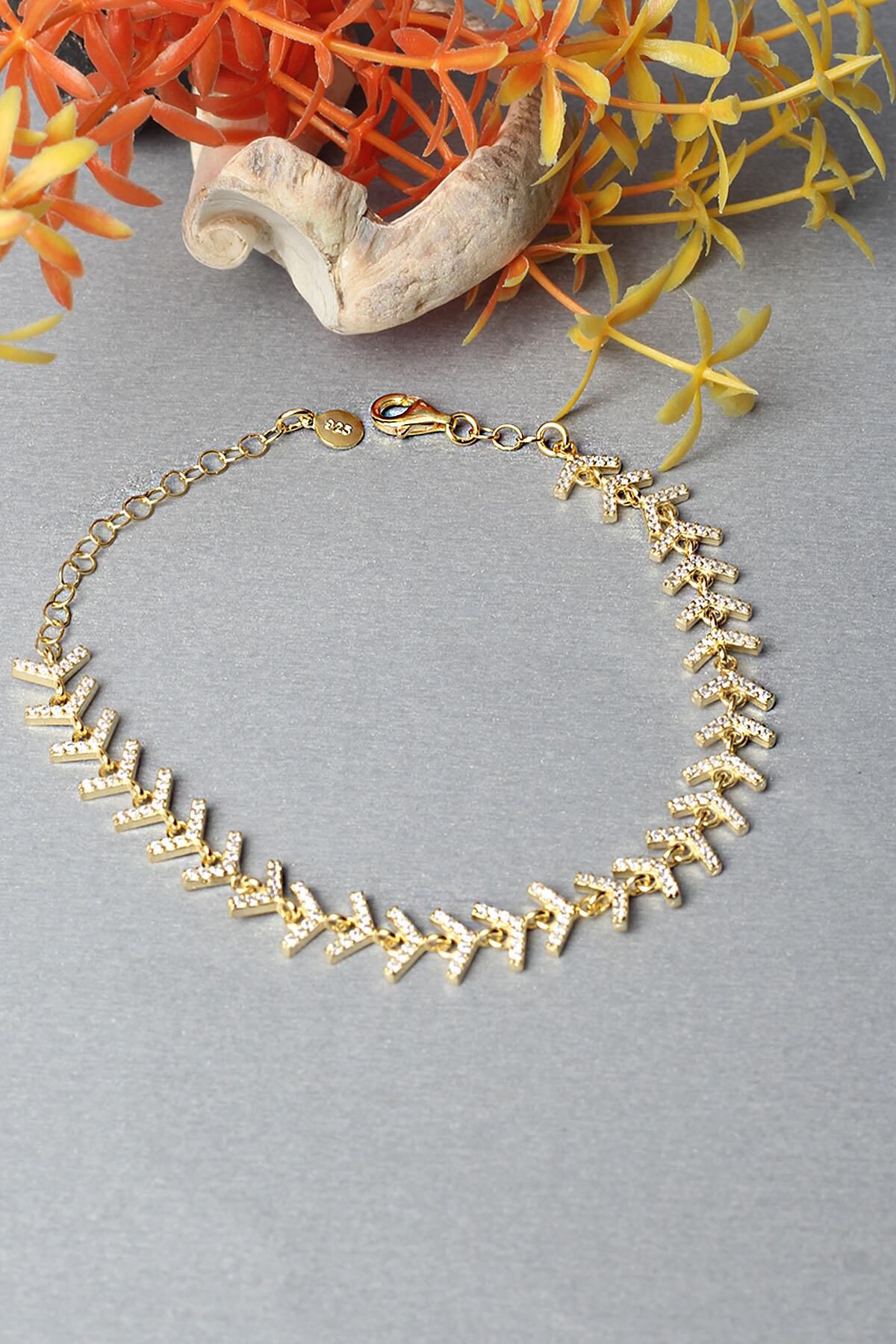 V Bileklik Gümüş Başak 925 Ayar Gümüş Bileklik