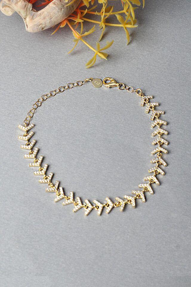 V Bileklik Gümüş Başak 925 Ayar Gümüş Bileklik