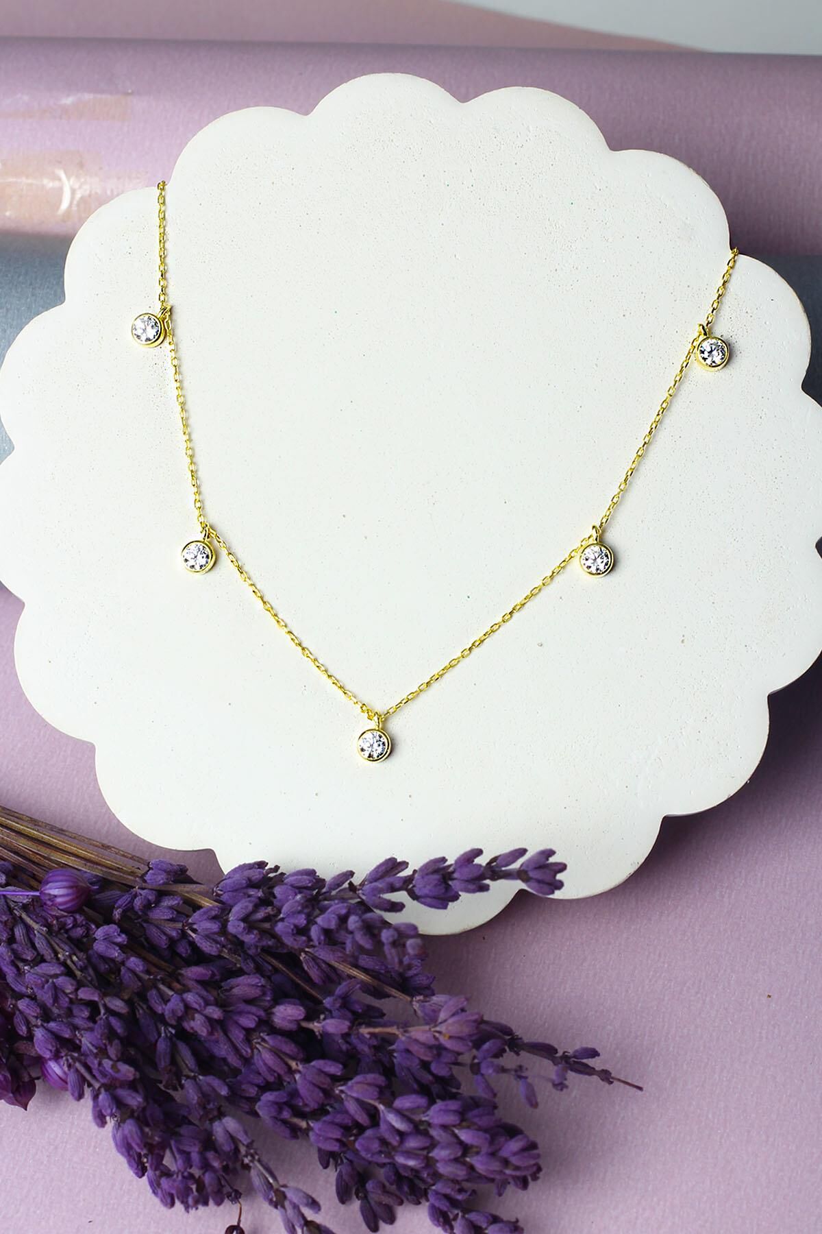 Şans Kolye Kadın Zirkon Taşlı 925 Ayar Gümüş Kolye