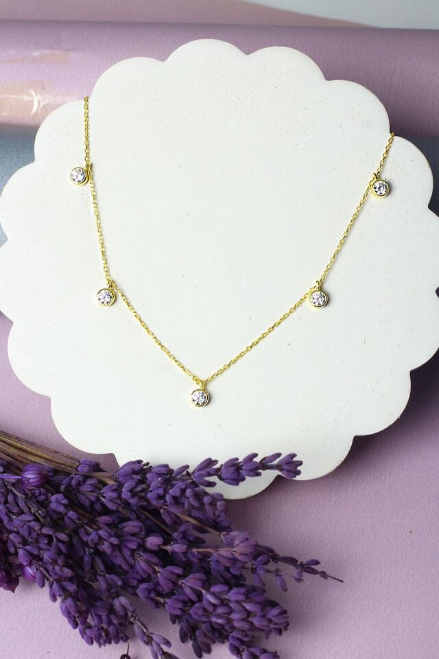 Şans Kolye Kadın Zirkon Taşlı 925 Ayar Gümüş Kolye