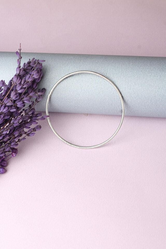 Ajda Bilezik Kibrit Çöpü Halka 925 Ayar Gümüş Bilezik