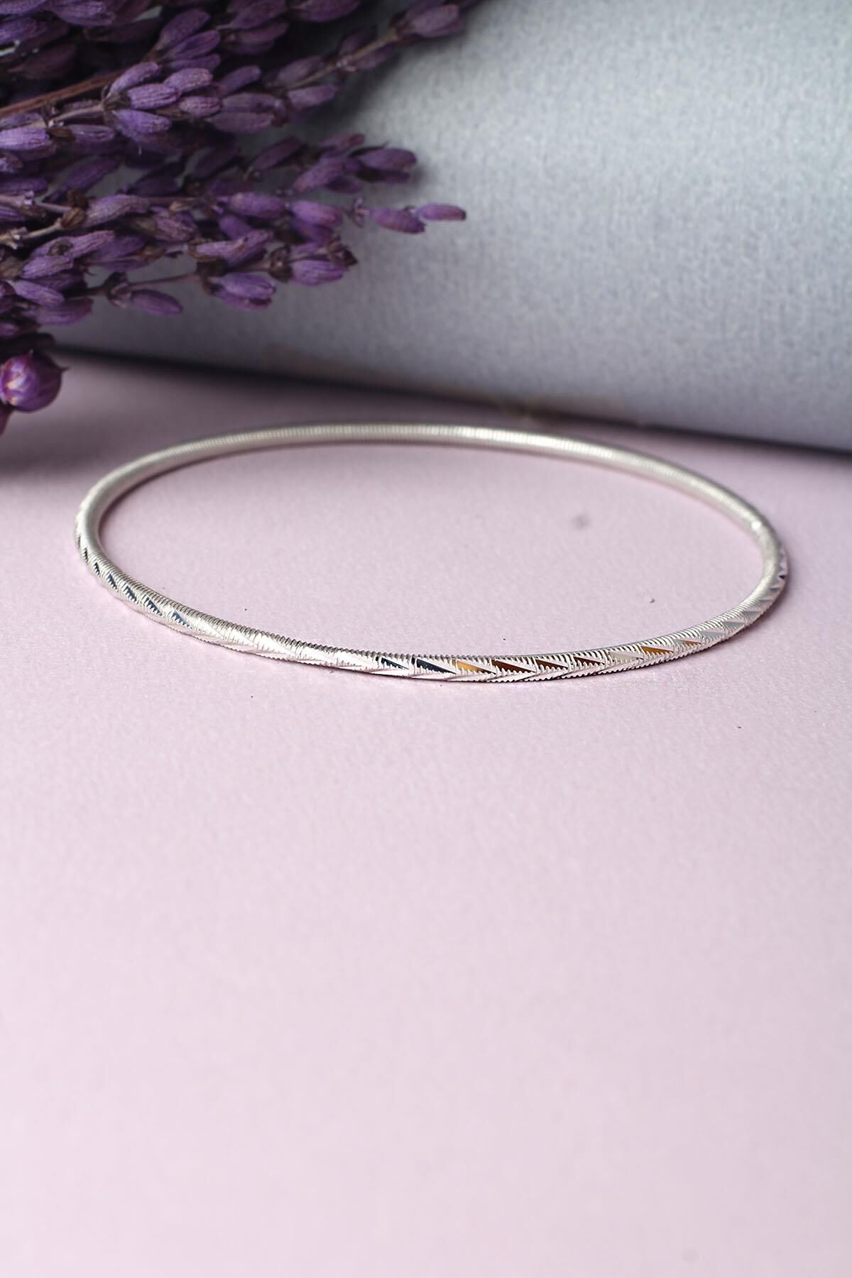 Ajda Burma Bilezik Kibrit Çöpü Halka 925 Ayar Gümüş