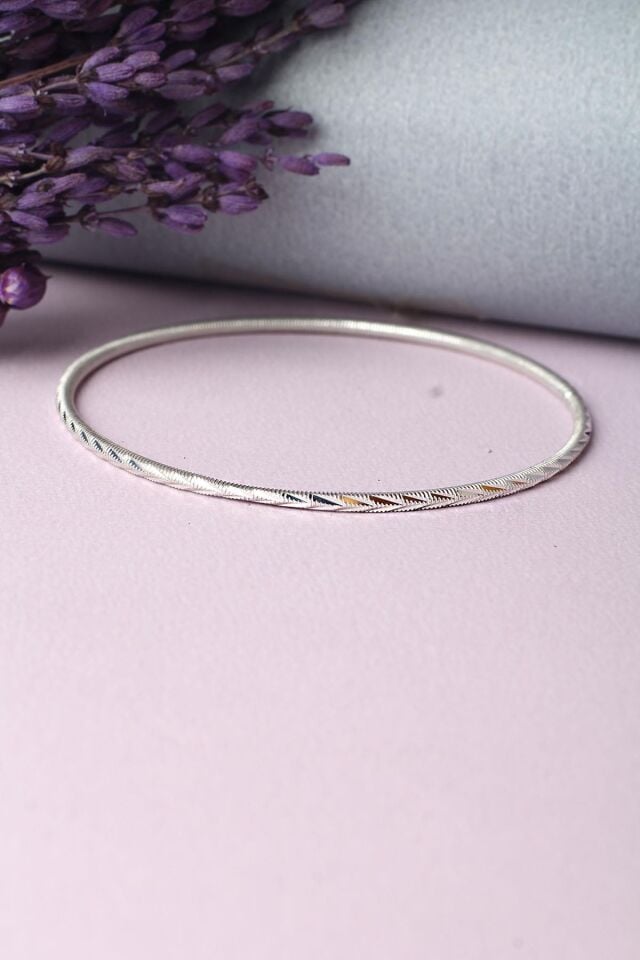 Ajda Burma Bilezik Kibrit Çöpü Halka 925 Ayar Gümüş