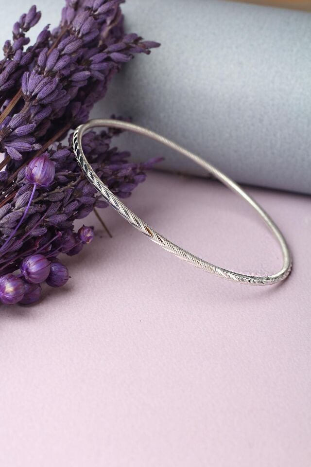 Ajda Burma Bilezik Kibrit Çöpü Halka 925 Ayar Gümüş