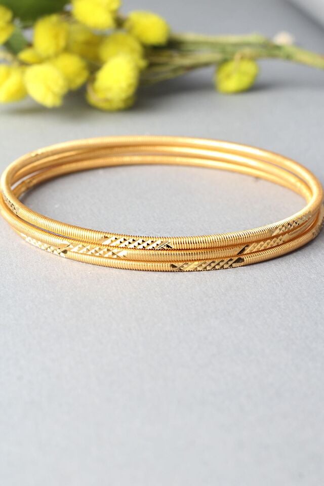 Ajda Bilezik Kibrit Çöpü Halka 925 Ayar Gümüş 3 'lü Desenli Bilezik