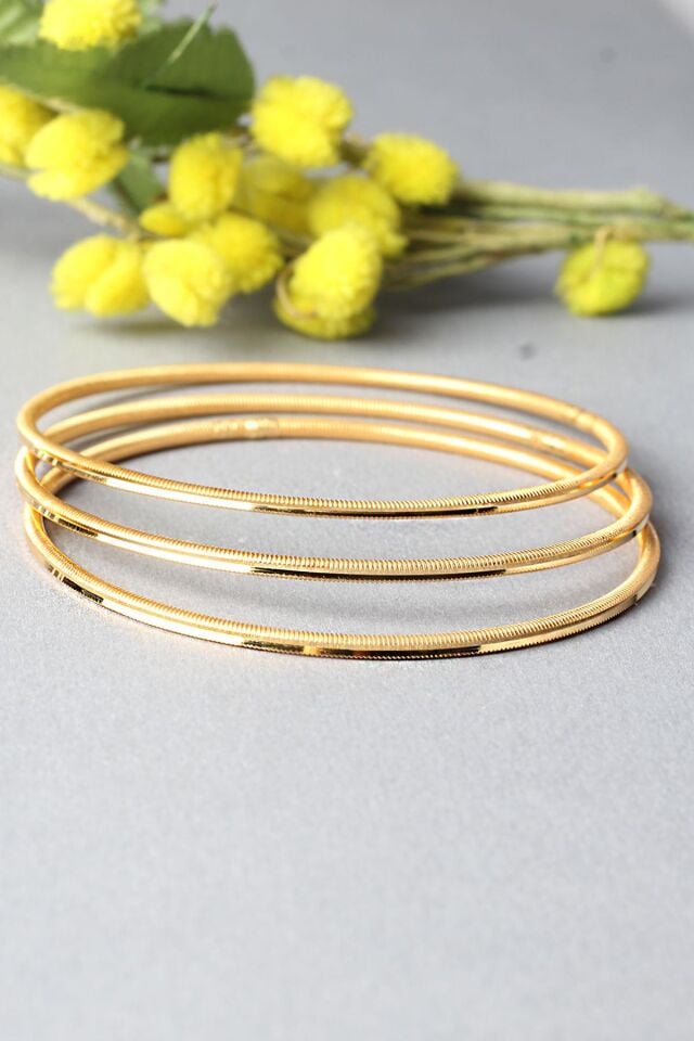 Ajda Bilezik Kibrit Çöpü Halka 925 Ayar Gümüş 3 'lü Bilezik