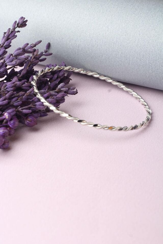 Ajda Bilezik Kibrit Çöpü Burma Halka 925 Ayar Gümüş Bilezik