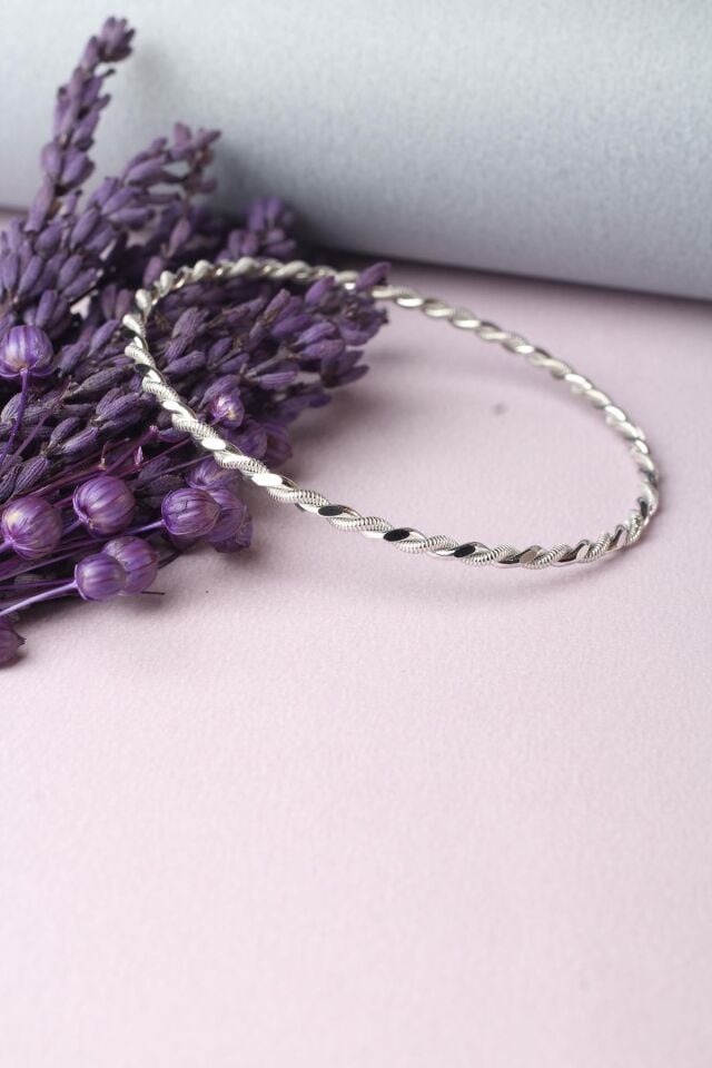 Ajda Bilezik Kibrit Çöpü Burma Halka 925 Ayar Gümüş Bilezik