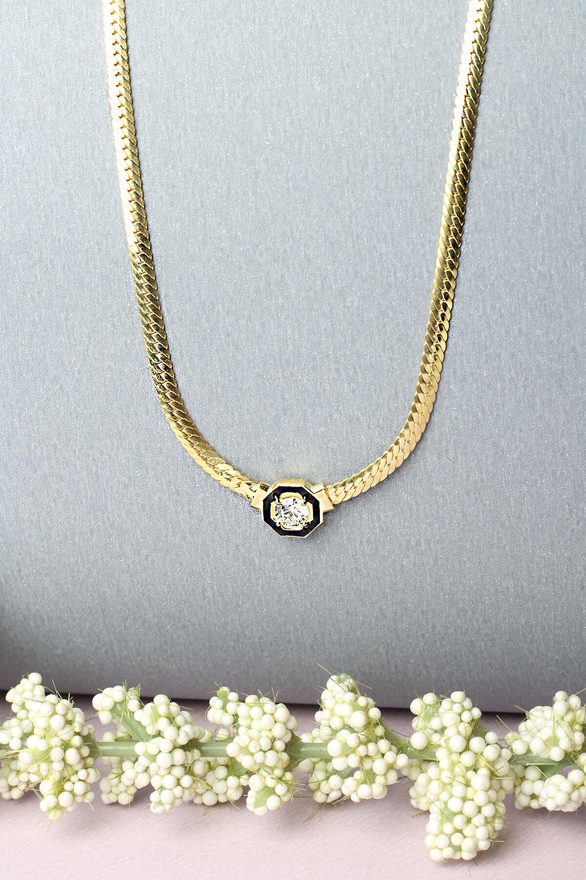 İtalyan Yassı Kolye 925 Ayar Gümüş Zincir Kolye