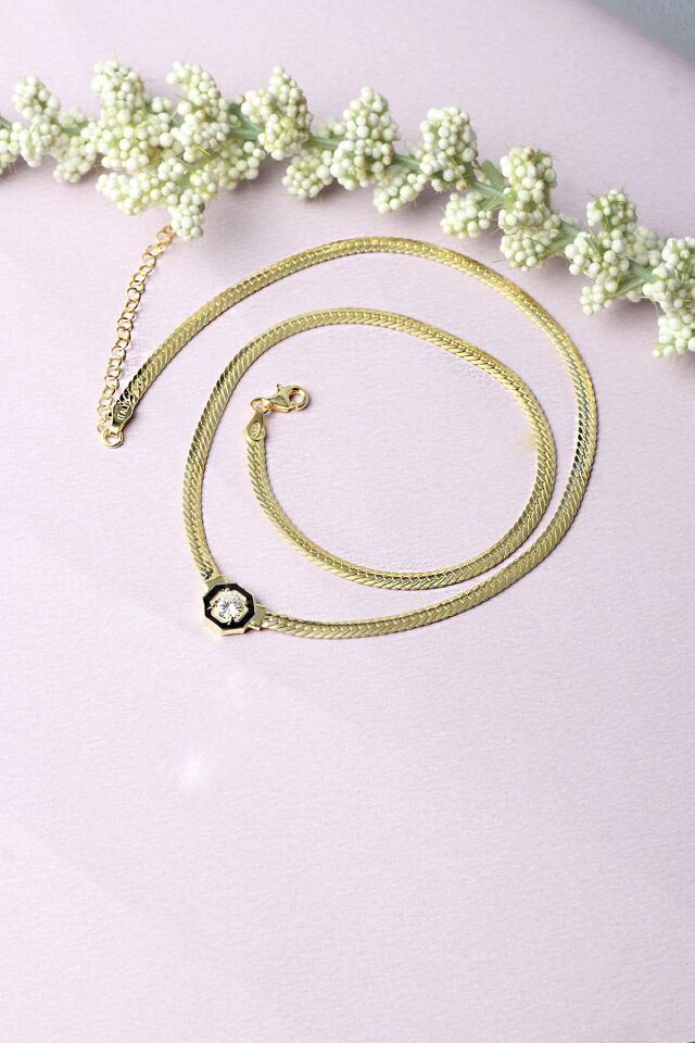 İtalyan Yassı Kolye 925 Ayar Gümüş Zincir Kolye