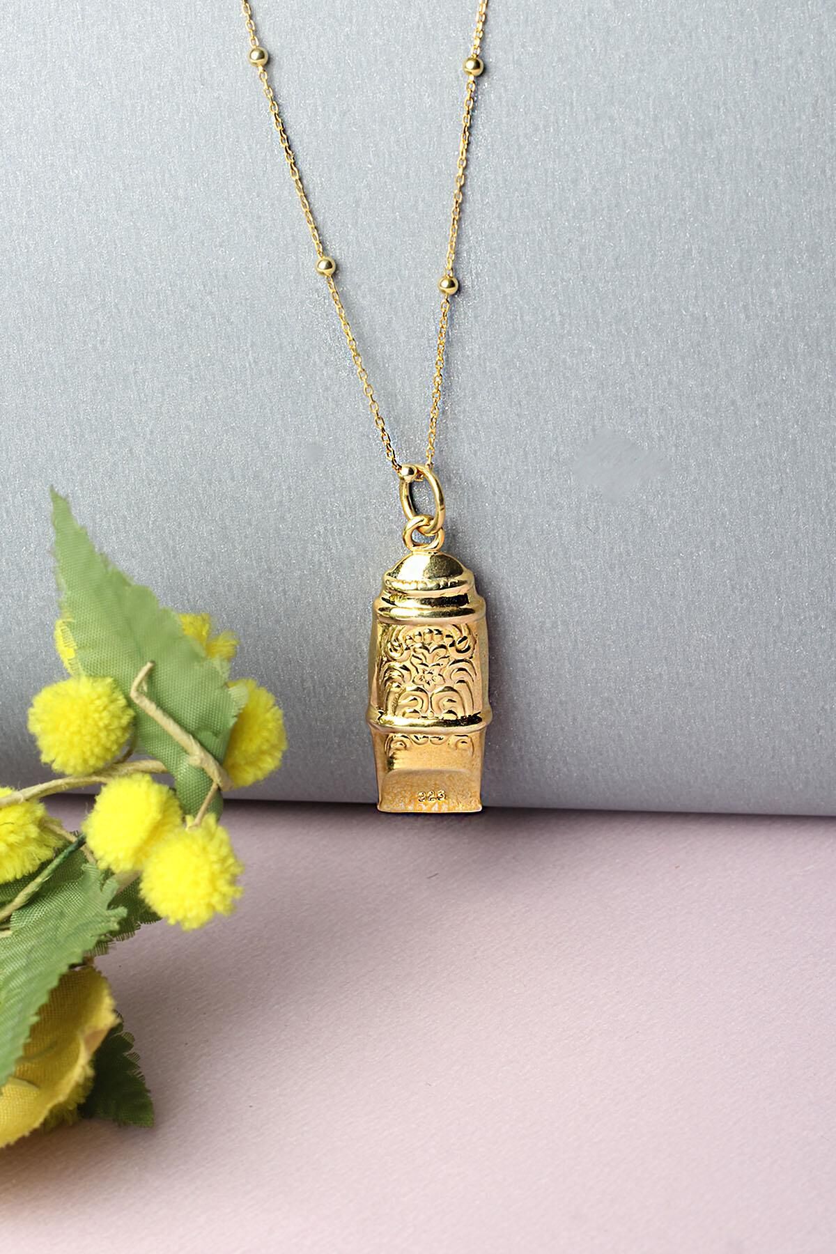 Deprem Düdük Zincir 925 Ayar Gümüş Kolye