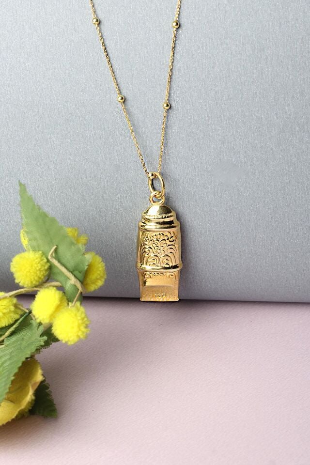 Deprem Düdük Zincir 925 Ayar Gümüş Kolye