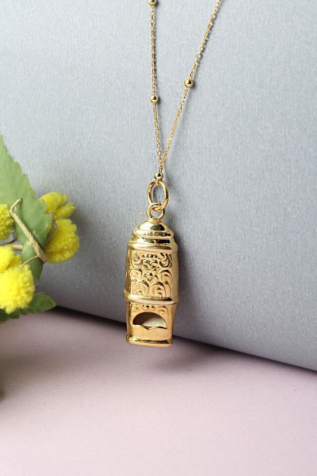 Deprem Düdük Zincir 925 Ayar Gümüş Kolye