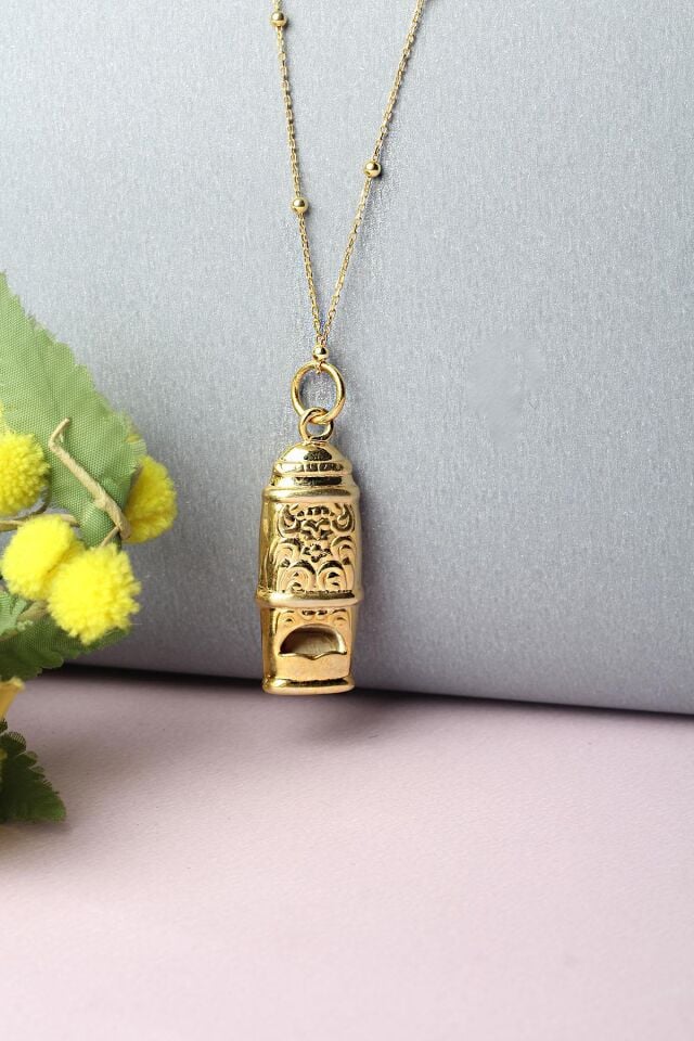 Deprem Düdük Zincir 925 Ayar Gümüş Kolye