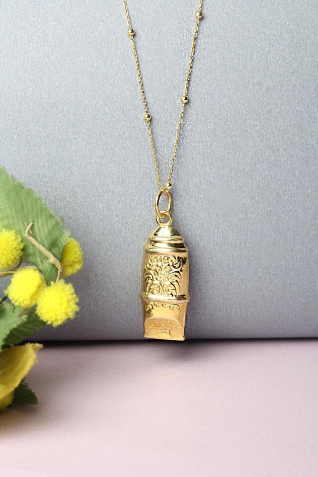 Deprem Düdük Zincir 925 Ayar Gümüş Kolye