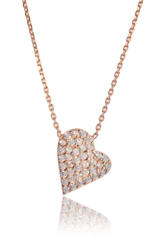 Pave Kalp Kolye - Rose
