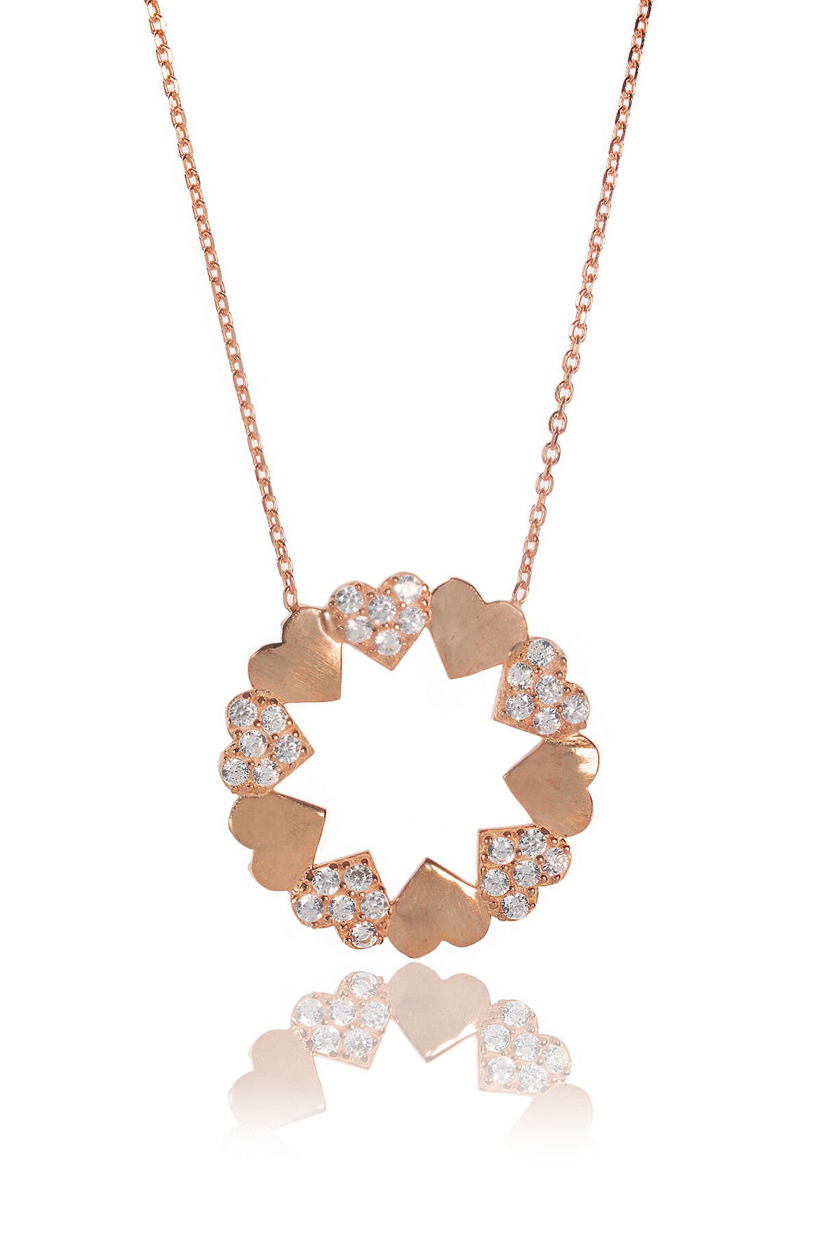 Kalpli Yuvarlak Kolye - Rose