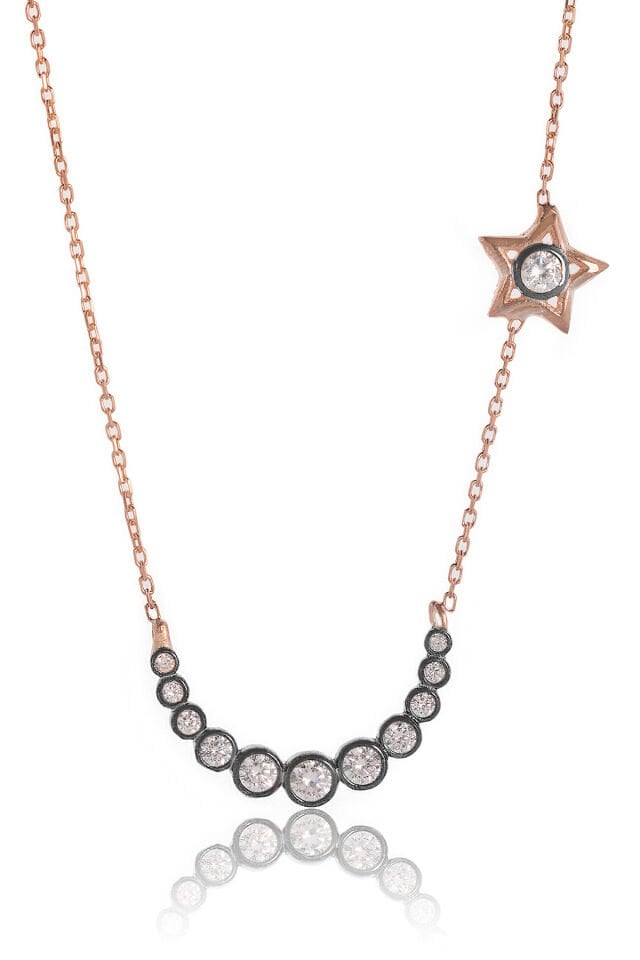 Hilalli Yıldız Kolye - Rose KL-0078