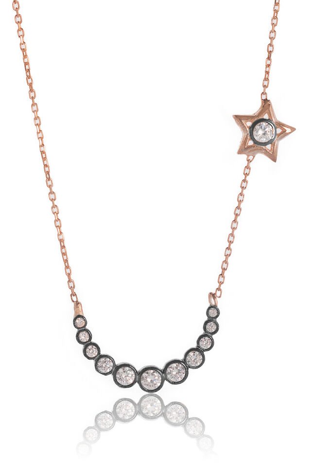 Hilalli Yıldız Kolye - Rose KL-0078