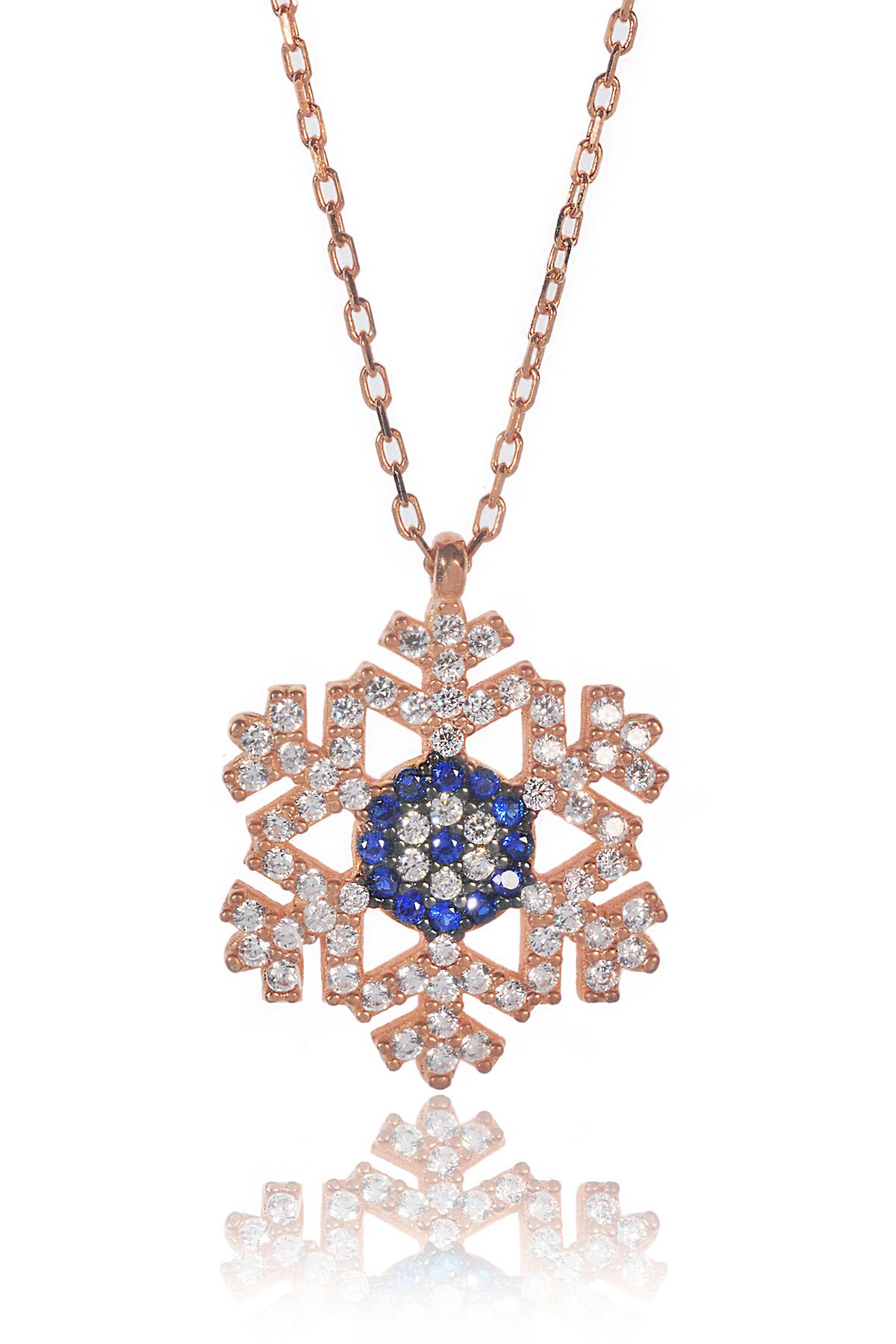 Kar Tanesi Nazar Göz Kolye Kadın 925 Gümüş Zirkon