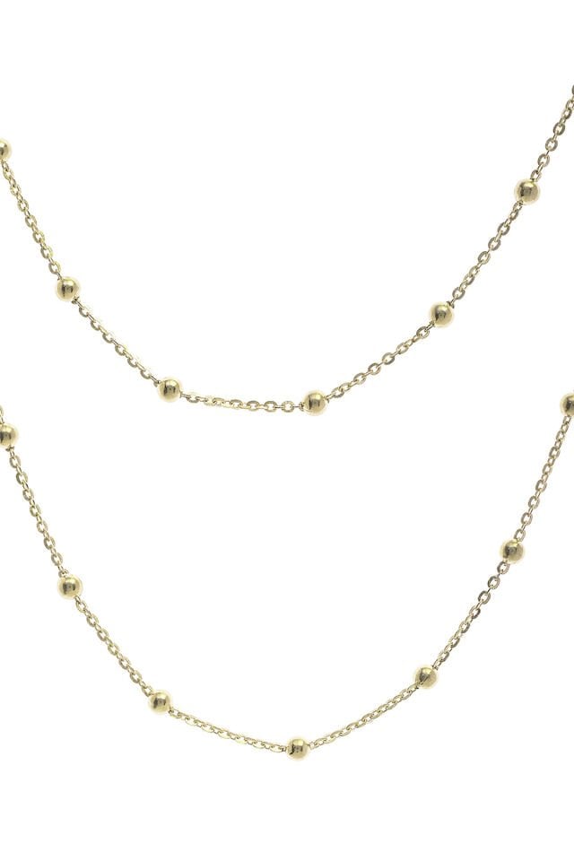 İnce Toplu Kolye - Sarı Altın