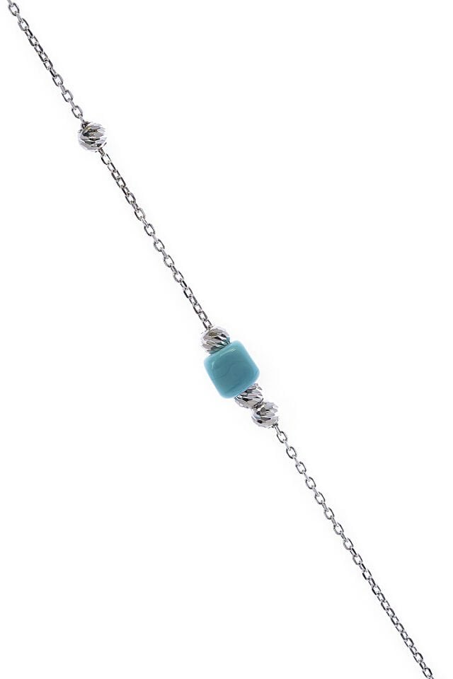 Mavi Nazar Boncuğu Bileklik - Gümüş Rengi