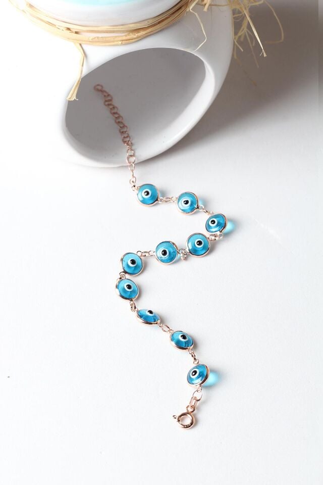 Açık Mavi Göz Bileklik - Rose