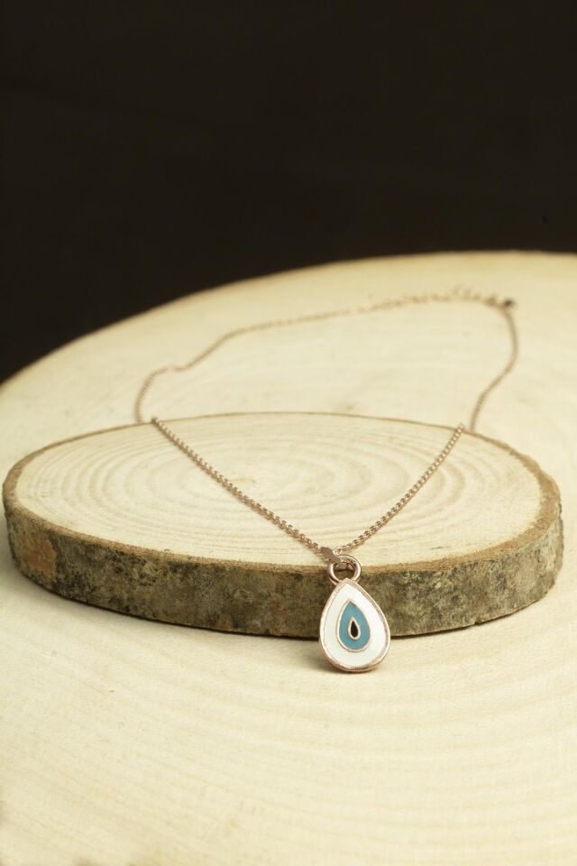 Mineli Damla Göz Kolye - Rose