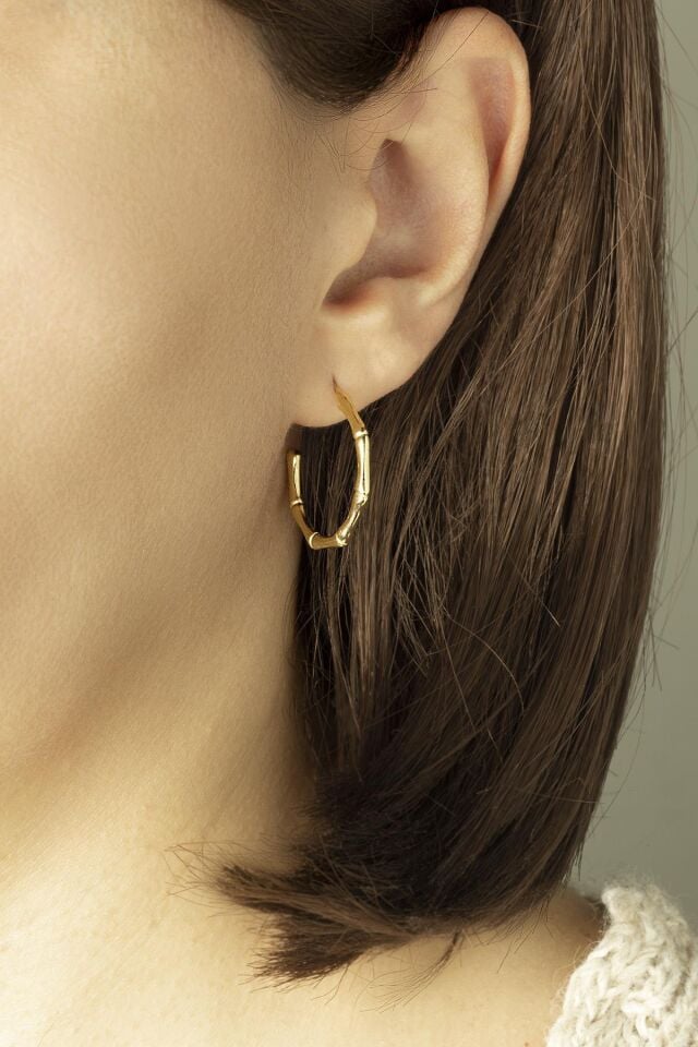 Yuvarlak Kemik Küpe - Sarı