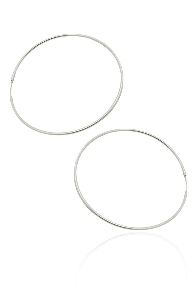 Ekstra Büyük Boy Halka Küpe - Gümüş Rengi