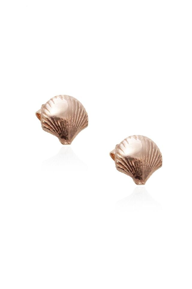 Mini İstiridye Küpe - Rose