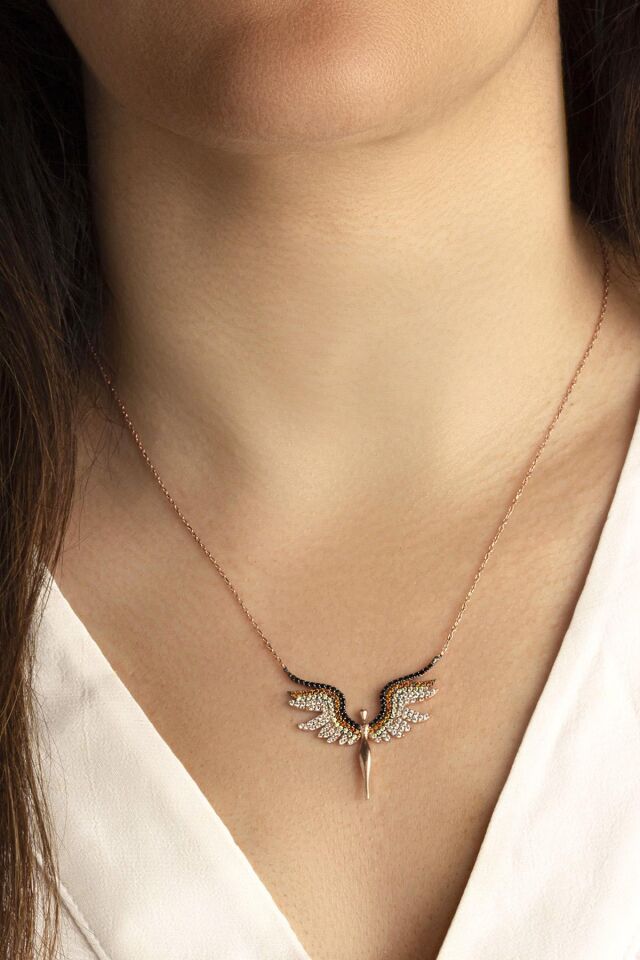 Kahverengi Mikail Meleği Kolye - Rose